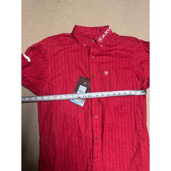 Ariat Kids Red Geometric Print Long Sleeve Button Down Shirt XS $67 - Picture 8 of 10